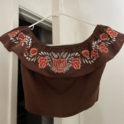 Brown Flower Shirt