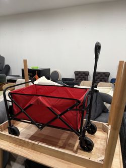 Collapsible Wagon Cart All-Terrain Wheels - Heavy Duty 380 lbs Capacity（only  Red）