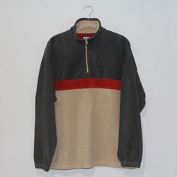 Men's Sweatshirt Large V-Neck Fleece Pullover by Premier International