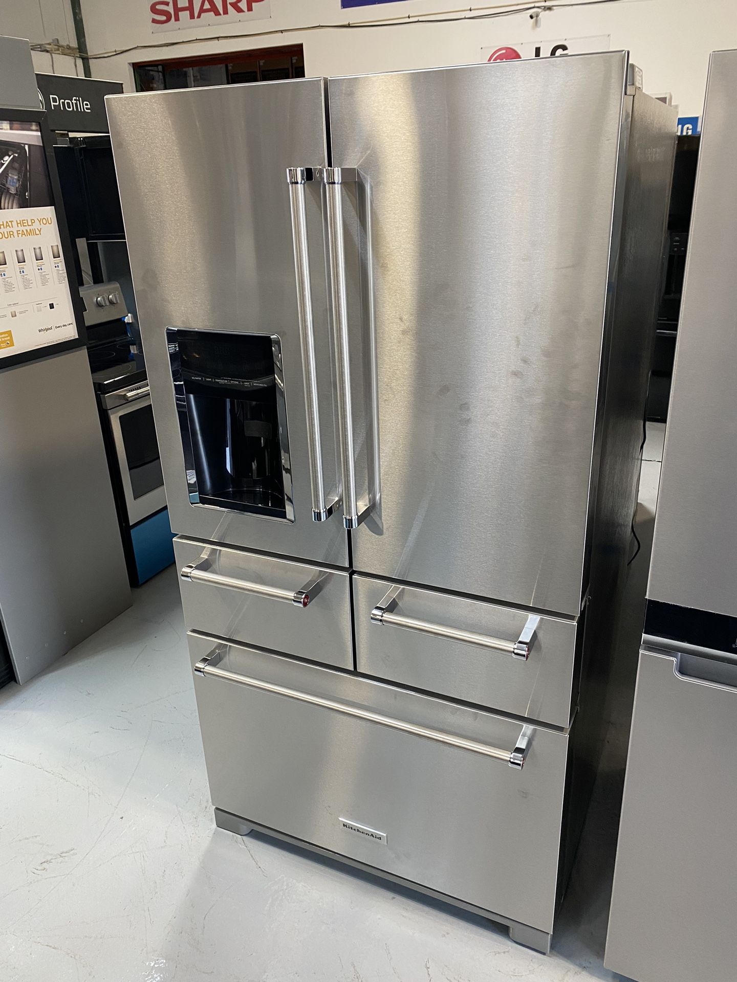 KitchenAid Stainless Steel 25.8 Cu. Ft. Multi-Door Freestanding Refrigerator With Platinum Interior Design