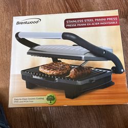 Stainless Steel Panini Press. New In Box