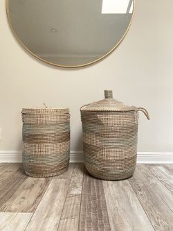 Handwoven baskets/storage/Hamper Sold As A Set