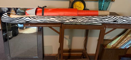 Vintage Naugahyde - Zebra Print and Orange