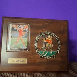 Vintage Joe Montana Super Bowl MVP set Football  Card Wall Clock Chiefs 10"×8"-$35.00
