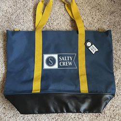 Salty Crew Beachbreak 2 Tote Bag Navy Yellow 