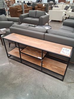 SOLID MANGO WOOD AND METAL TV STAND