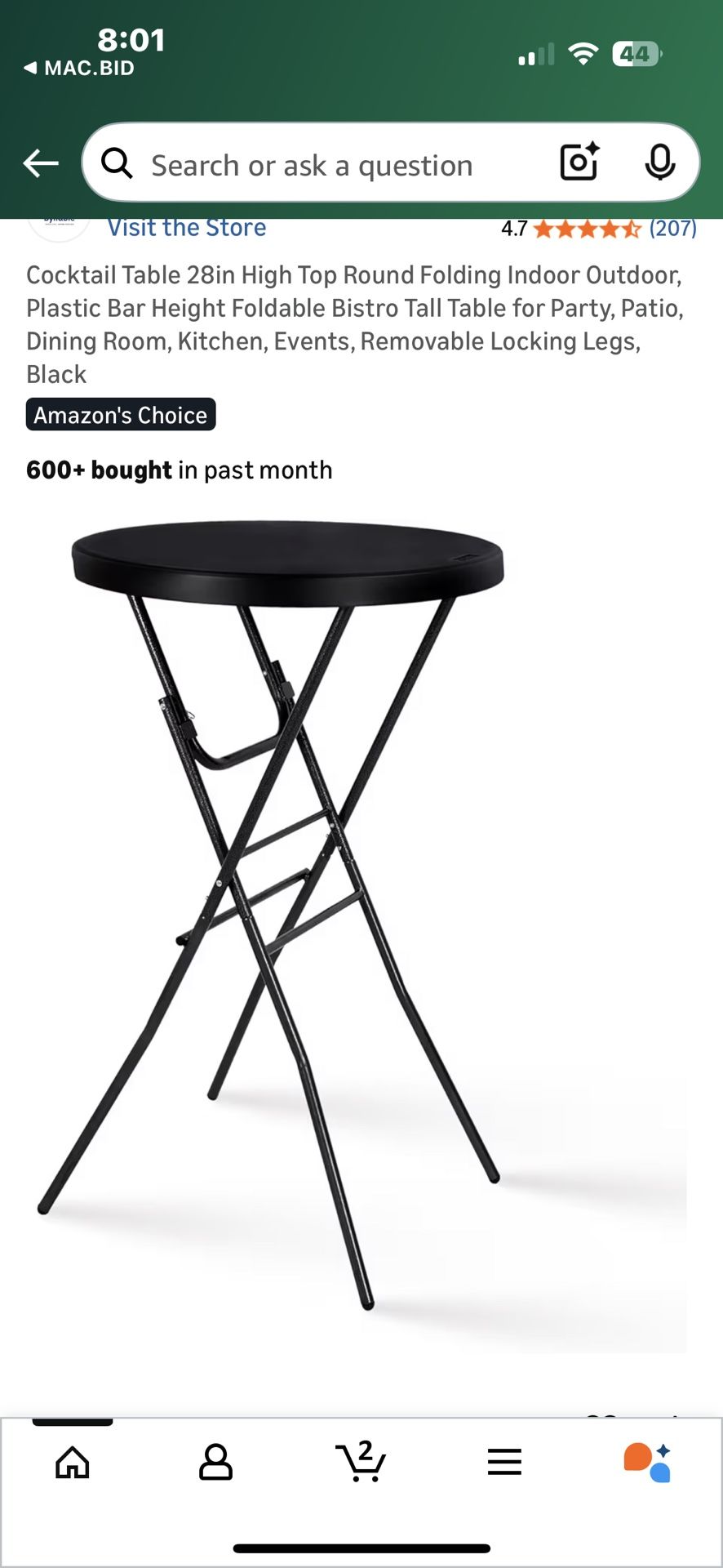 Bar/ Cocktail Table - 28”x 43”