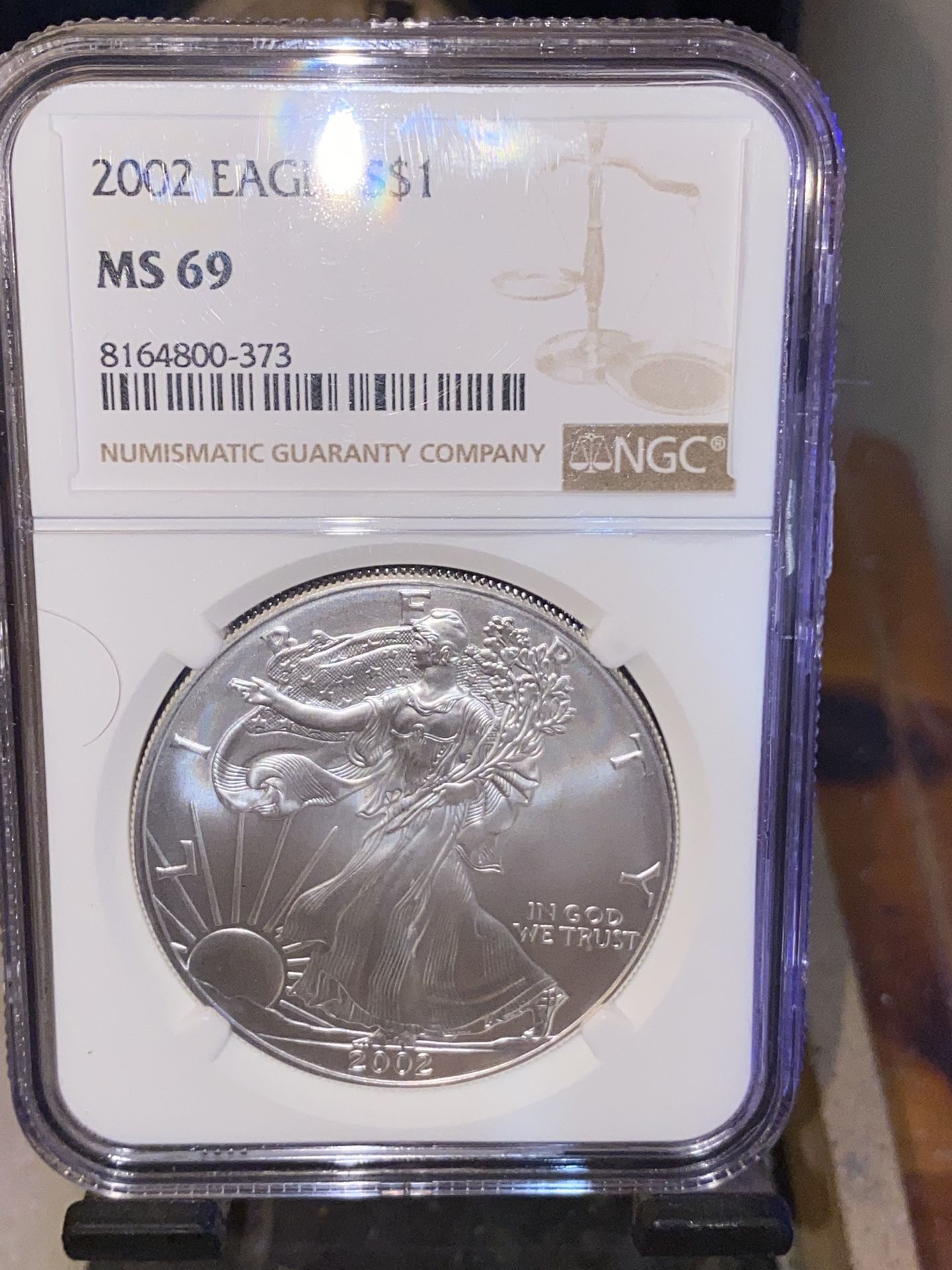 2002 Silver Eagle Dollar NGC MS69 $1