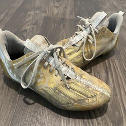 Adidas Adizero Football Cleats Gold And White 9.5