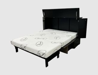 Birch wood construction queen cabinet bed, Sleep Smart, Save space
