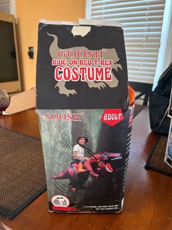 Halloween costume and inflatable decors outside