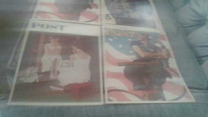 8 old lithographs Norman rockwell