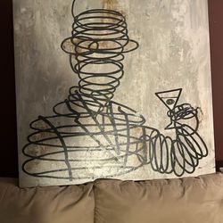 Huge Portrait Man Holding Martini Glass 