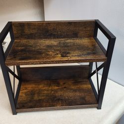 Small Spice Rack, Rustic Brown Particle Board With Metal Legs