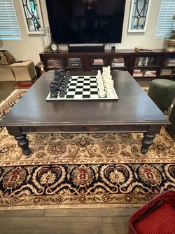 Potato Barn Oversized Square Wood Coffee Table w/ Storage Drawer