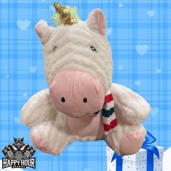 PetSmart Bliss 2023 White Unicorn Plush 11" w/ Squeaker & Scarf Pre Owned