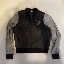 Disney Nightmare Before Christmas Bomber Jacket Black & Silver Size Medium 