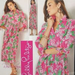 New Lilly Pulitzer Amrita Cotton MIDI Dress size 4
