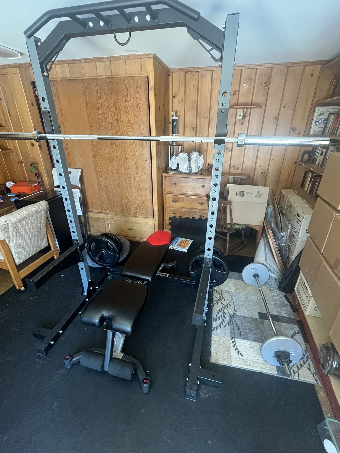 Power rack + Barbell + Set Of Weights