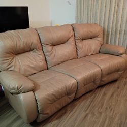 Leather Reclining Sofa
