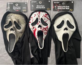 Adult Scream Ghost Face Masks NEW W/TAGS Halloween Costume Horror (Aged, Bloody, Glow In The Dark) Officially Licensed