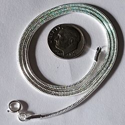 18" SOLID .925 SILVER SNAKE CHAIN NECKLACE 2MM THICK