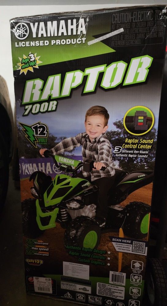 12V Yamaha Raptor ATV Powered Ride on