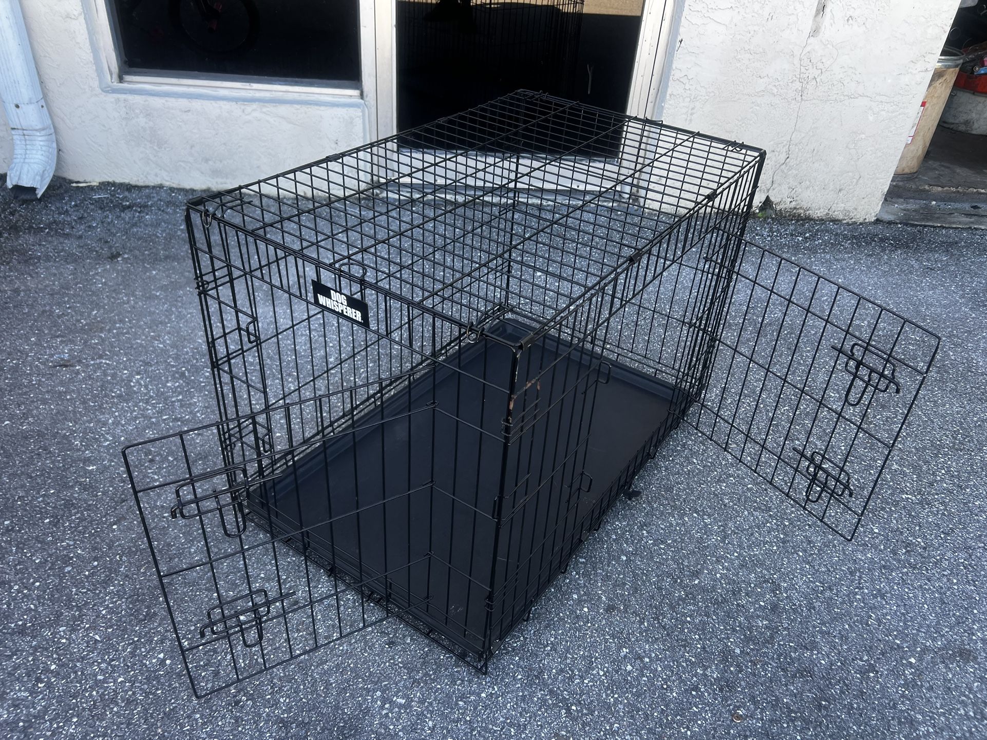36x22x25in Large Black Metal Double Door Dog Pet Animal Cage Containment Crate! Perfect for dogs 40-70lb 