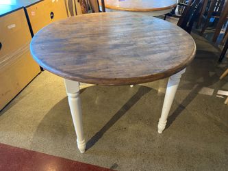 Rustic Two Tone Circular Dining Table