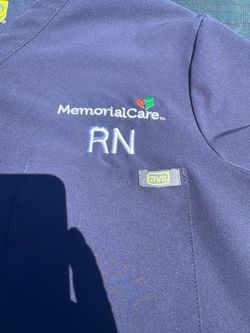 MemorialCare Scrub top Navy RN Embroided
