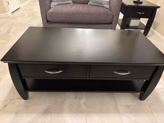 · Pasadena Coffee Table with Two Drawers – Wenge Finish