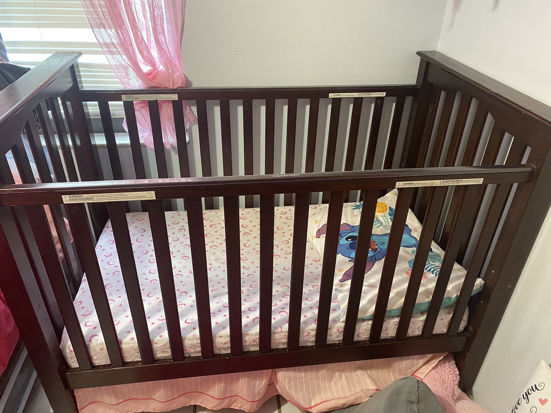 Wooden Crib And Baby Changer