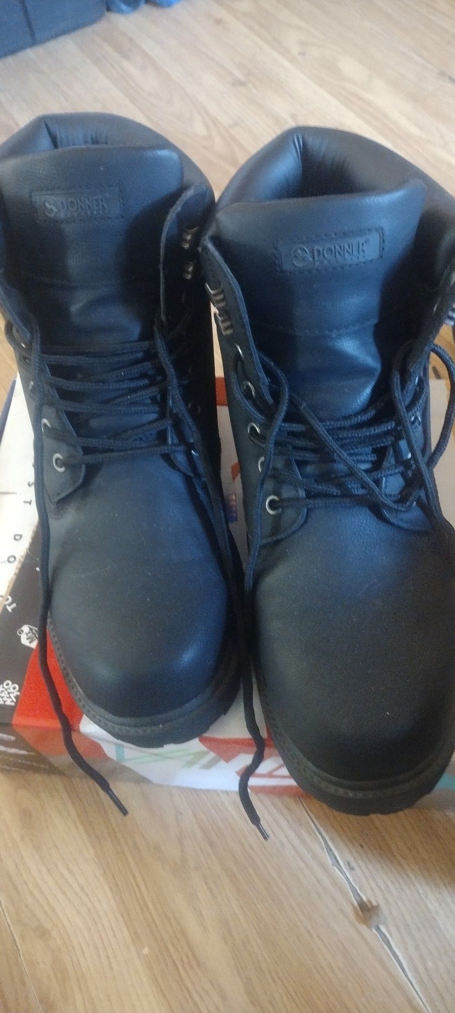 Black Leather Work Boots Size 10 M