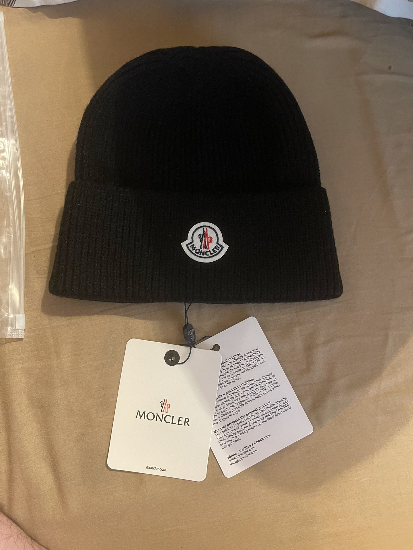 Moncler Brand New Ribbed Wool Beanie w/ Logo