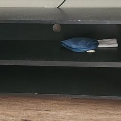 Black TV Console – 60” TV Stand, 52” TV Fit, Modern Media Console, Storage Cabinet, Living Room Furniture, Lightweight & Stylish
