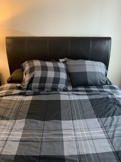 Bascomb Brown Leather Bed frame