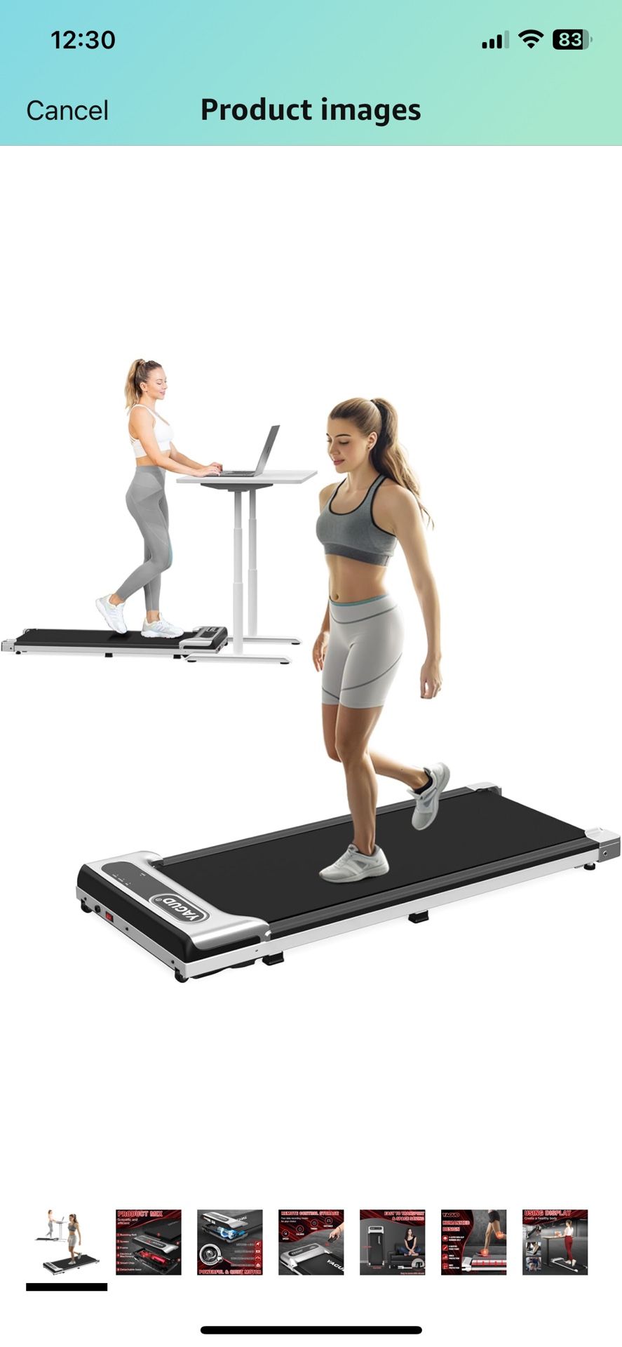 Walking Pad, Under Desk Treadmill for Home and Office, 2.5 HP Portable Walking Jogging Running Machine with Remote Control and LED Display