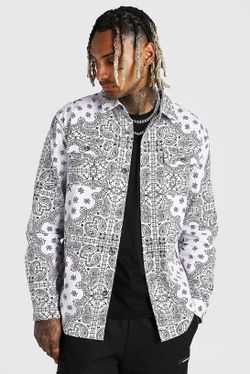 Bandana pattern button down shirt
