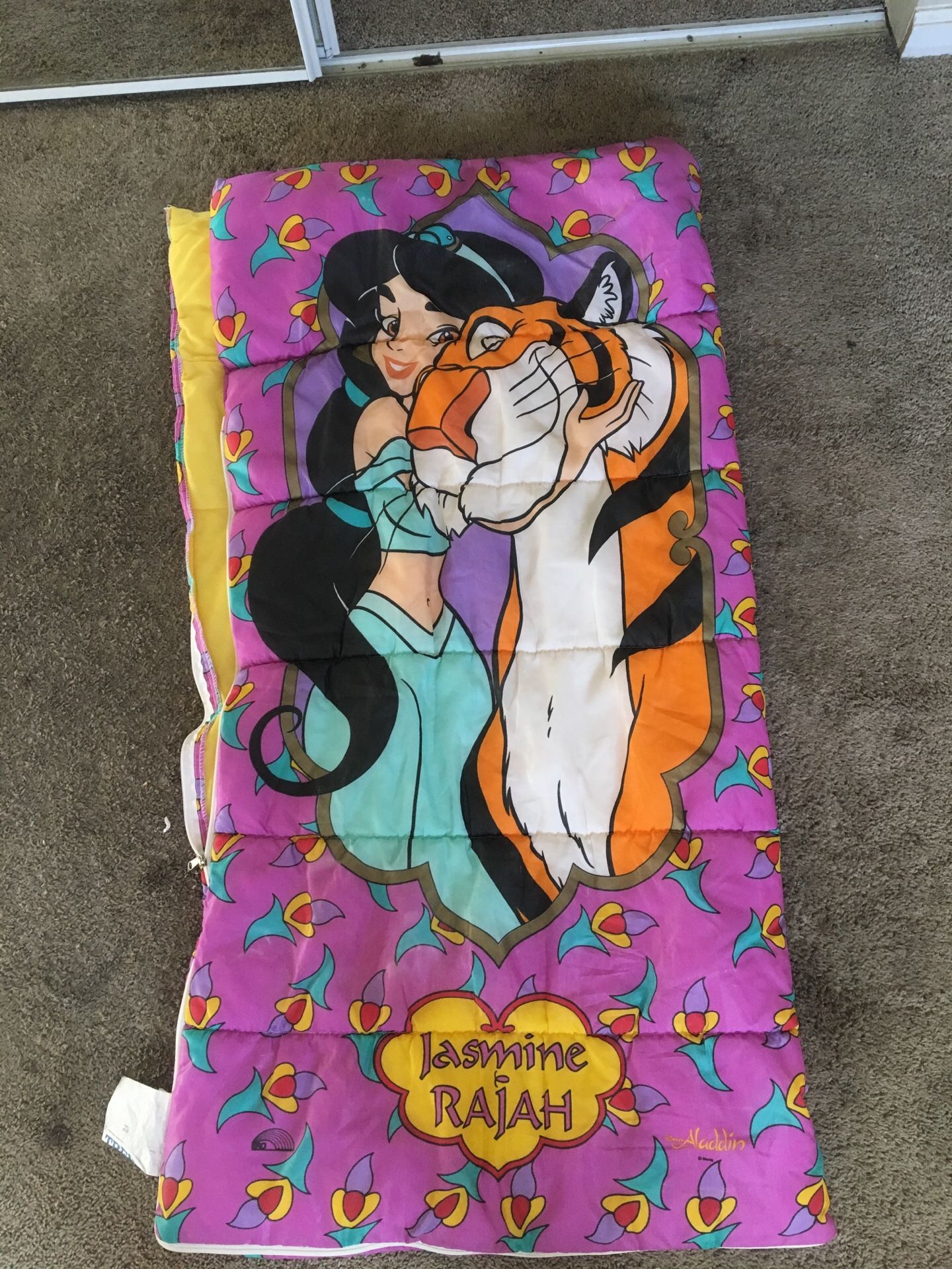 30x57 Aladdin Jasmine & Rajah Used Sleeping Bag