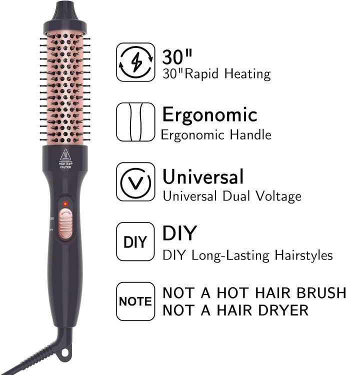 NEW 
1.25 Inch Curling Iron Brush Ceramic 1 1/4 Inch Double PTC Heated Hair Curling Comb Tourmaline Ionic Hair Curler Curling Iron Dual Voltage
