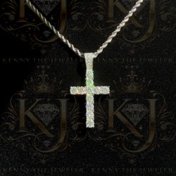 VVS Moissanite Cross Pendant 💎 (925 Silver / White or Yellow Gold)
