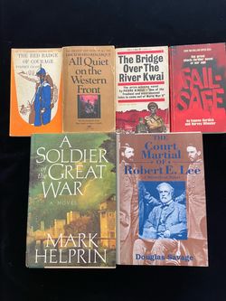 War Fiction book lot (6): Red Badge, All Quiet, River Kwai