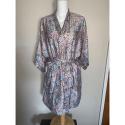 Pretty Floral Satin Robe. Two sizes available: S/M & M/L.