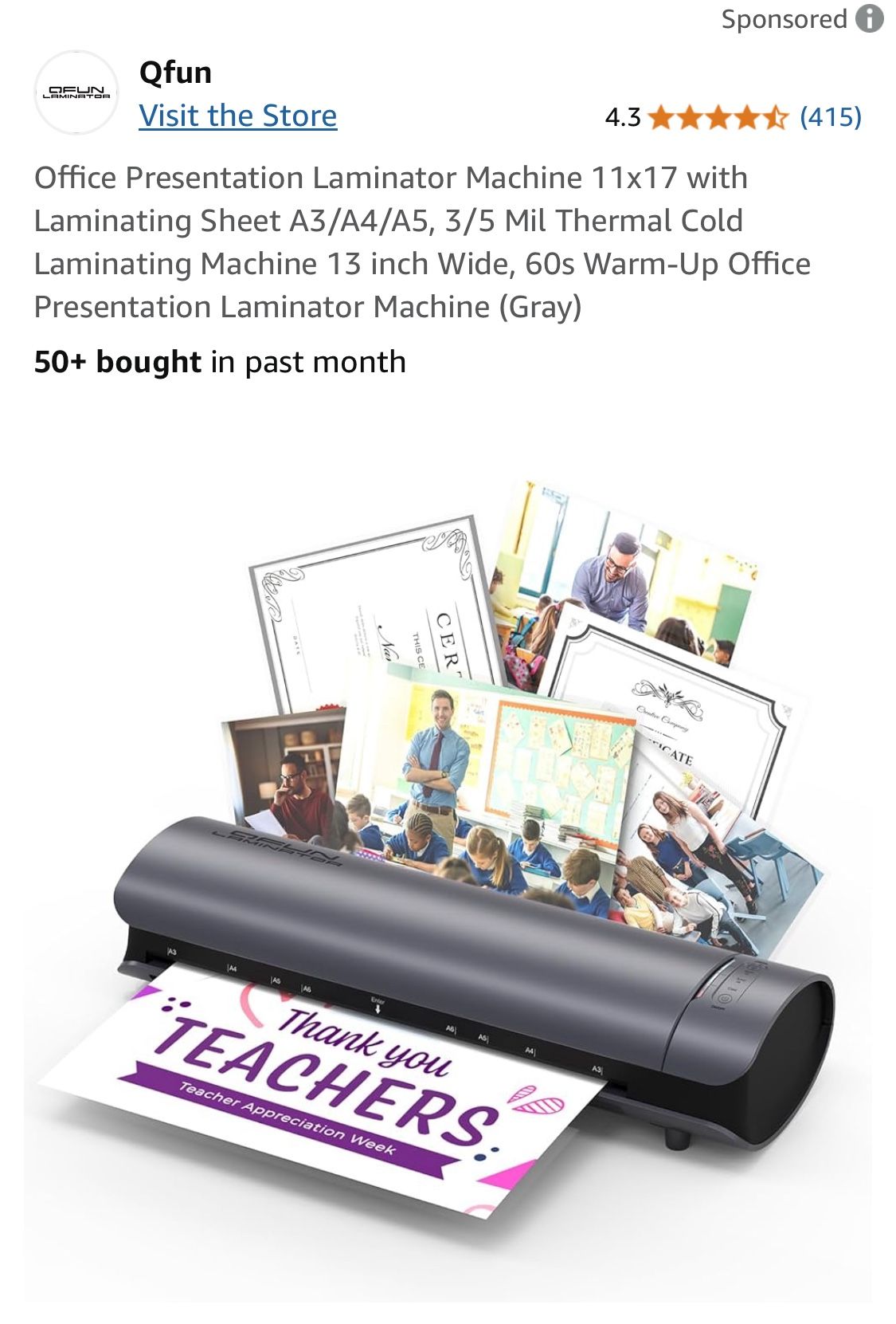QFUN new A3 laminating machine