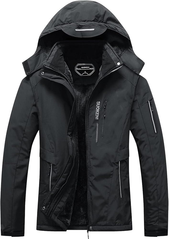SUOKENI Women's Waterproof Warm Winter Snow Coat Hooded Raincoat Ski Snowboarding Jacket
