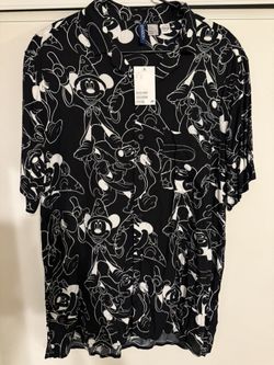 H&M Disney Mickey Mouse Button Up Shirt