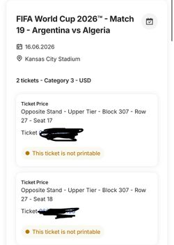 Argentina World Cup tickets