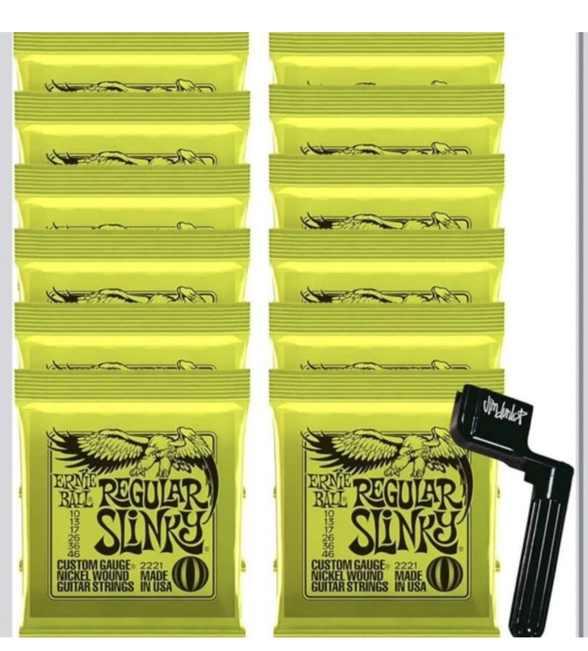 12 Sets of 2221 Nickel Regular Slinky Electric Strings (10-46) W/Fre