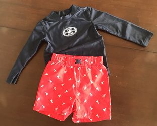 Toddler Boys swimwear - Rashguard & Swim Trunks 2T