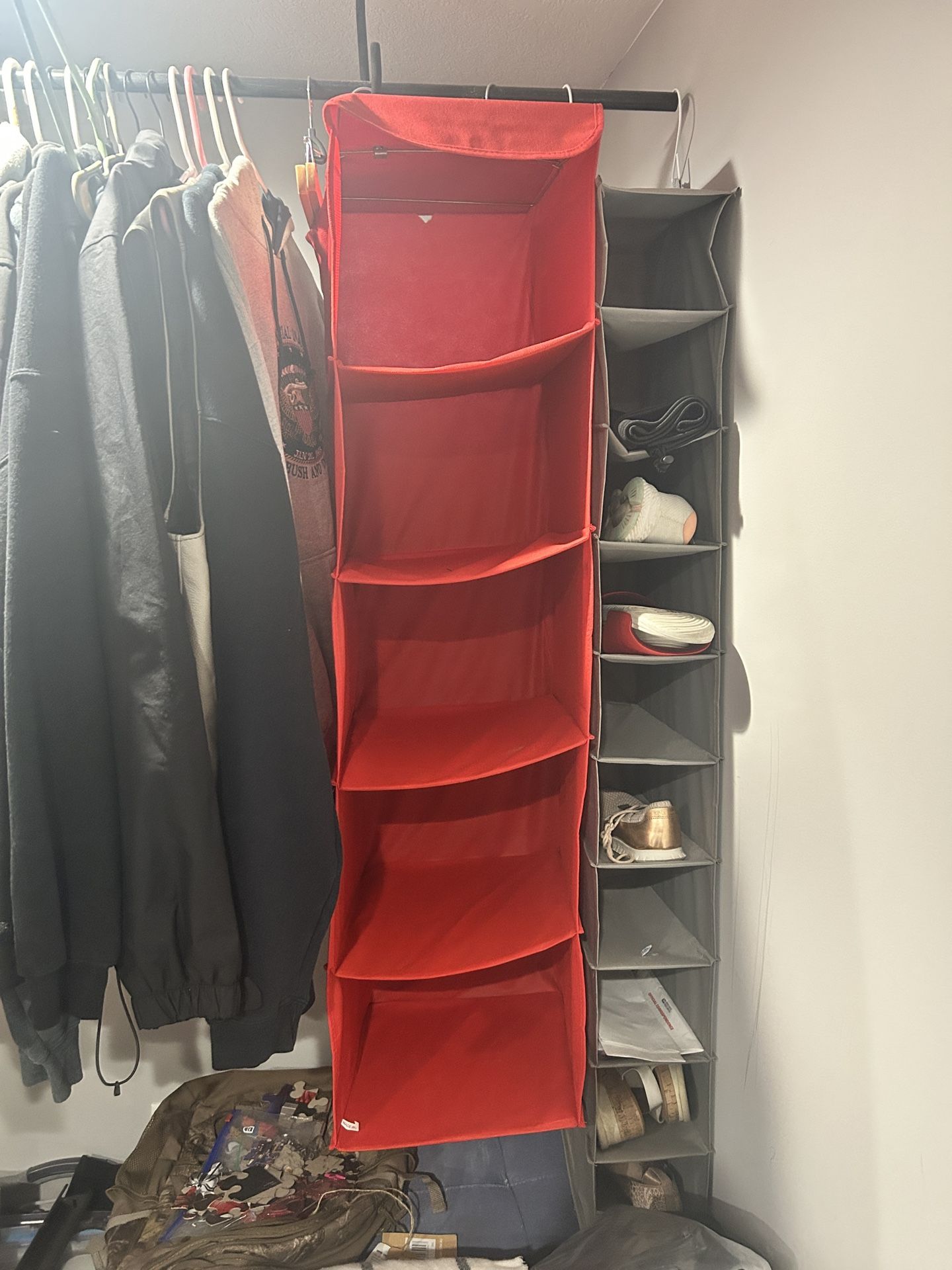 Red Hanging Closet Organizer